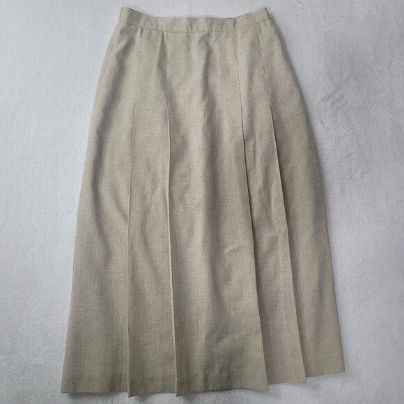 Orvis Dresses & Skirts - VTG Orvis Pleated Women's Beige Linen Blend Lined Maxi Skirt Size 10 Made in USA